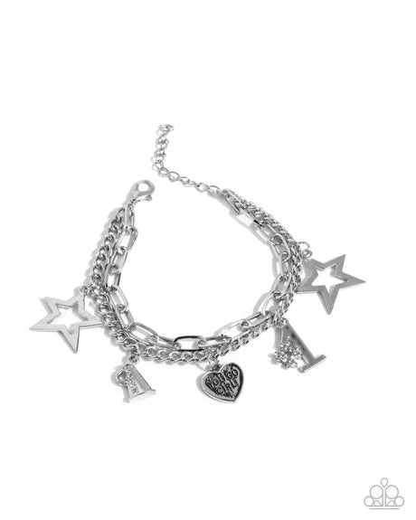 Team Spirit Paparazzi Accessories Bracelet - Silver