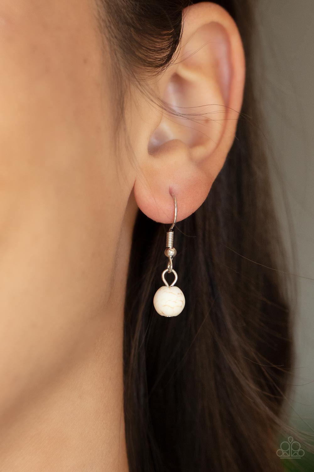 The Natural Order Paparazzi Accessories Necklace with Earrings White