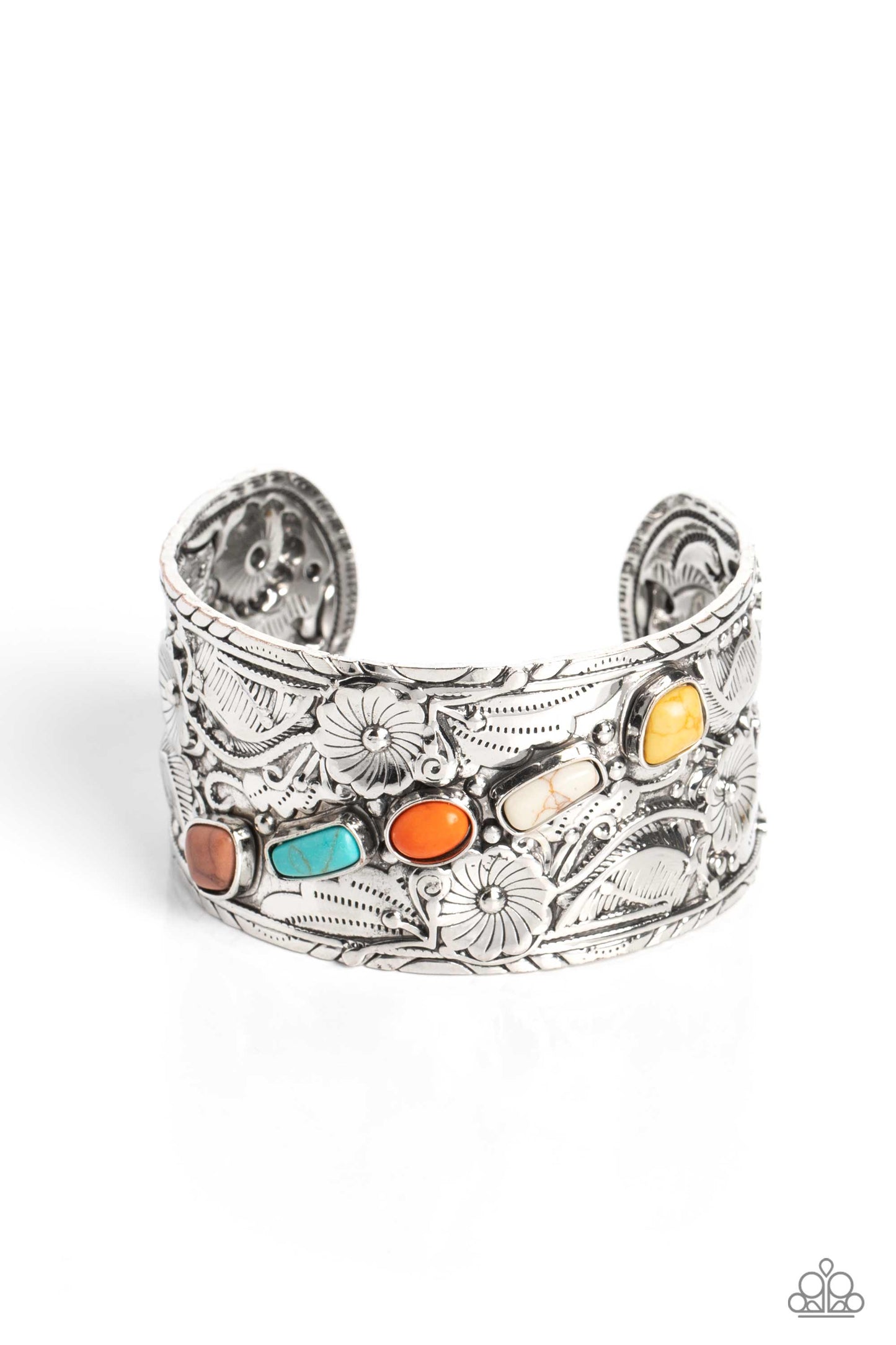 Still FLORAL Stones Paparazzi Accessories Cuff Bracelet Multi