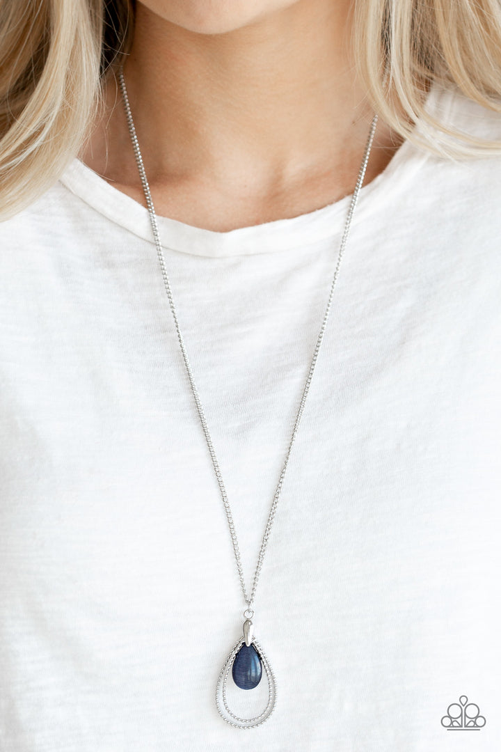 Teardrop Tranquility Paparazzi Accessories Necklace with Earrings Blue