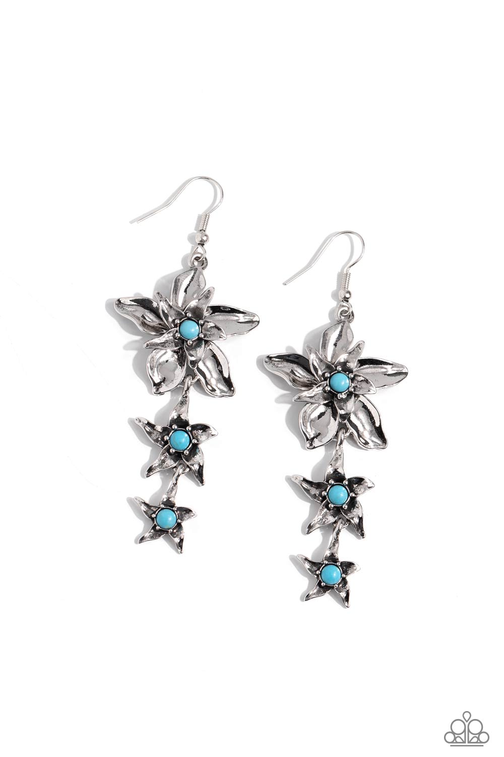 Tapered Tiers Paparazzi Accessories Earrings- Blue