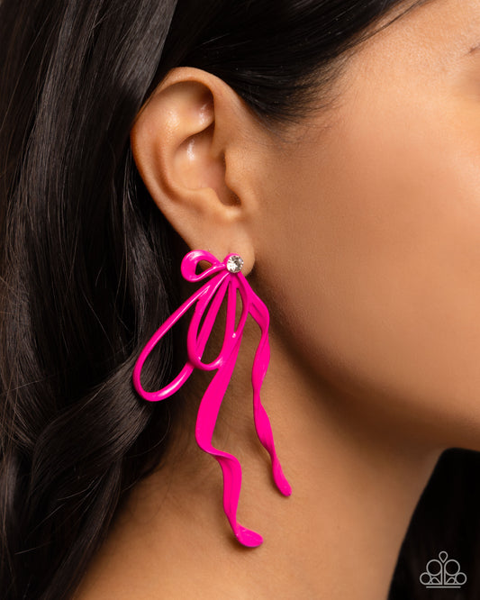 Trendy Tapestry Paparazzi Accessories Earrings- Pink