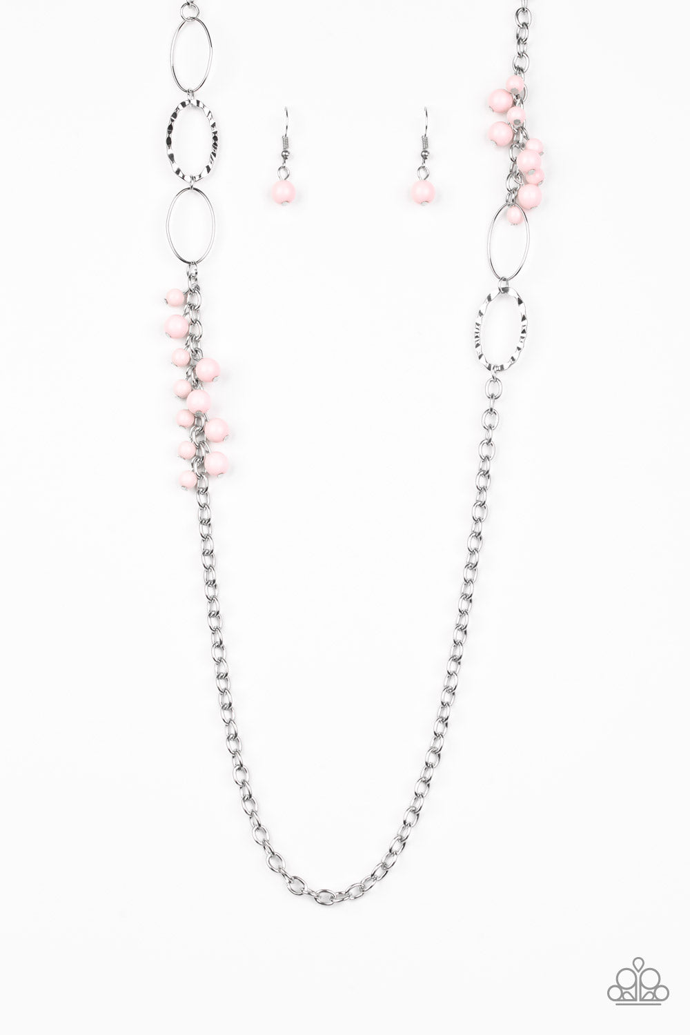 Flirty Foxtrot Paparazzi Necklace with Earrings Pink
