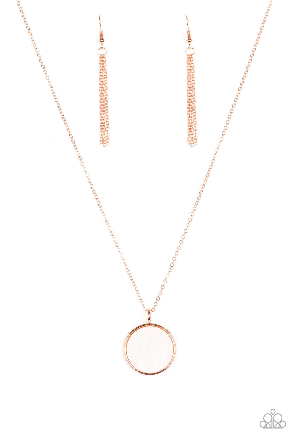 Shimmering Seashores Paparazzi Accessories Necklace with Earrings Copper