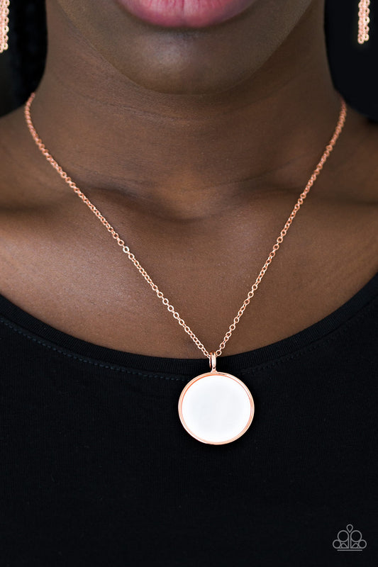 Shimmering Seashores Paparazzi Accessories Necklace with Earrings Copper