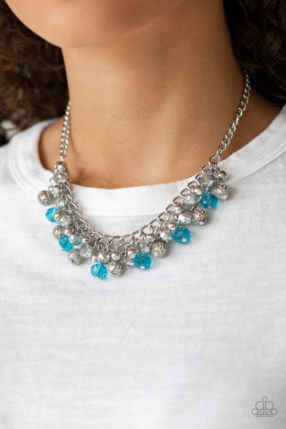 Party Spree Paparazzi Accessories Necklace with Earrings Blue