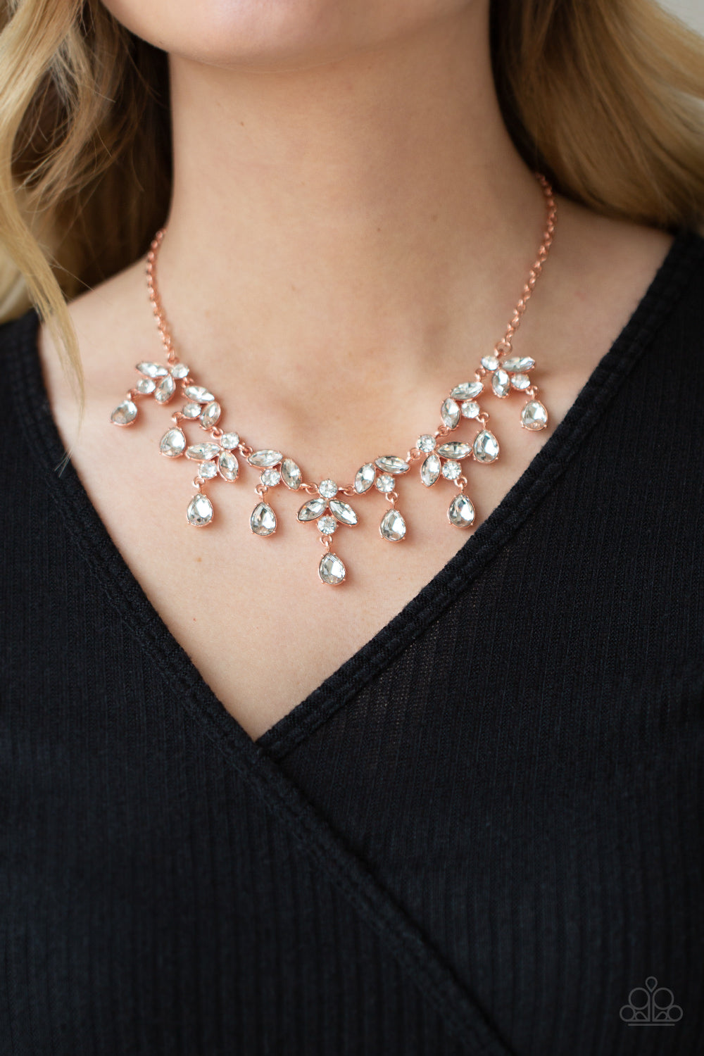 Vintage Royale Paparazzi Accessories Necklace with Earrings Copper