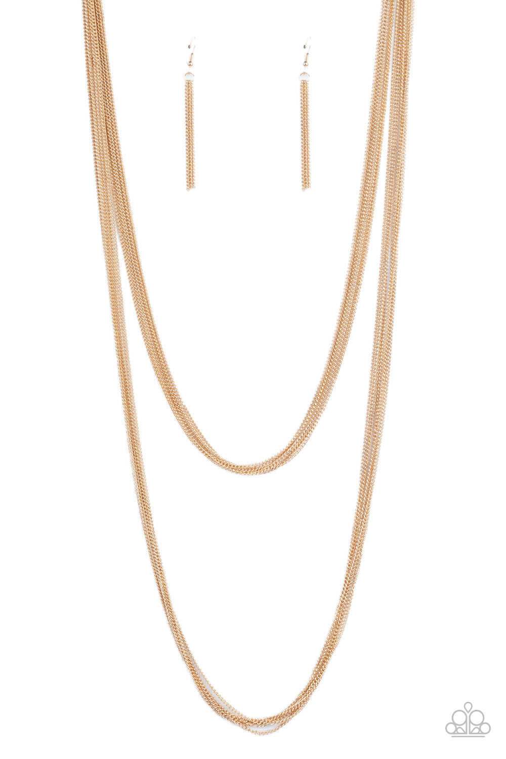 Save Your TIERS Paparazzi Accessories Necklace with Earrings Gold