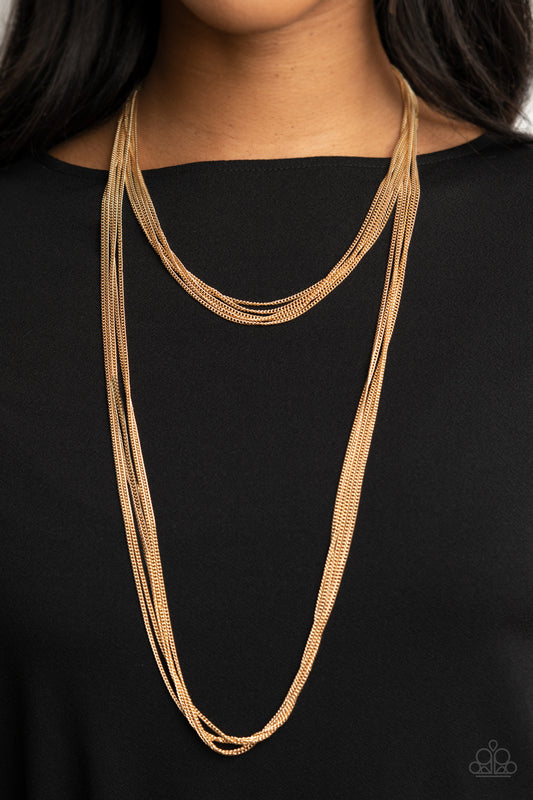 Save Your TIERS Paparazzi Accessories Necklace with Earrings Gold