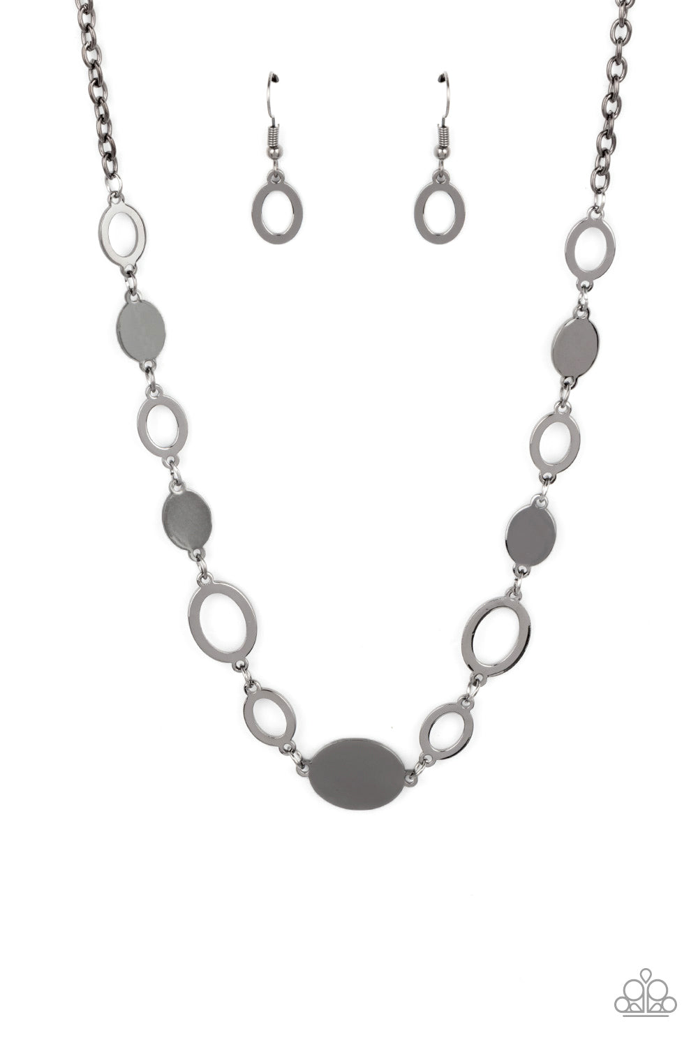 Working OVAL-time Paparazzi Accessories Necklace with Earrings