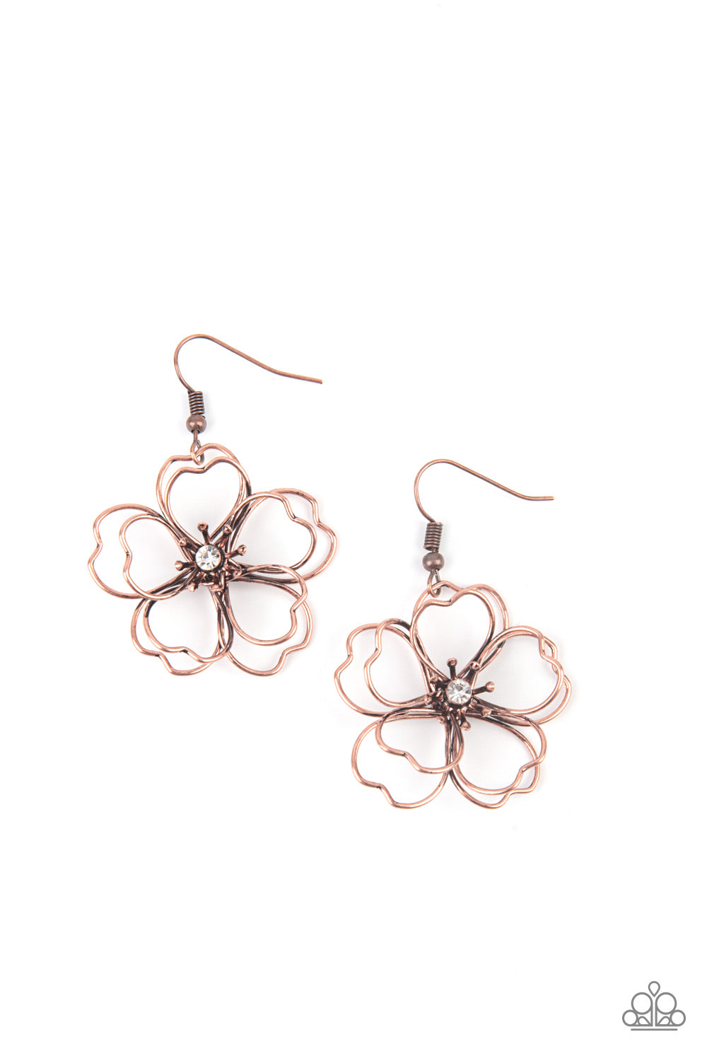 Petal Power  Paparazzi Accessories Earrings - Copper