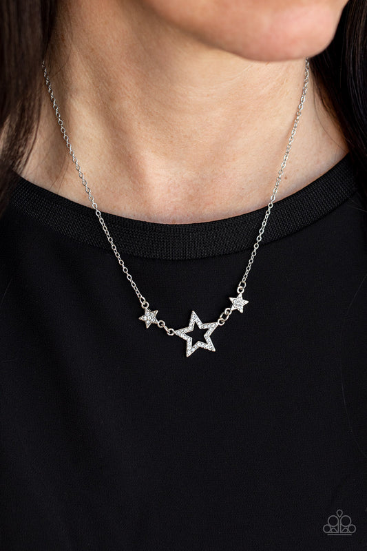United We Sparkle Paparazzi Accessories Necklace with Earrings  - White