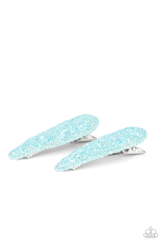 Sugar Plum Sparkle Paparazzi Accessories Hair Clip - Blue