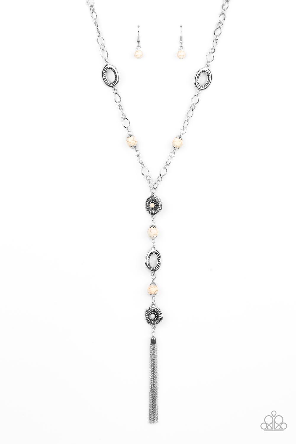 The Natural Order Paparazzi Accessories Necklace with Earrings White