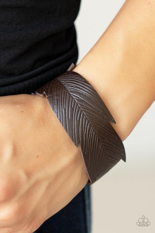 Whimsically Winging It Paparazzi Accessories Bracelet Brown