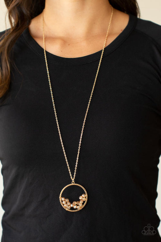 Galactic Glow Paparazzi Accessories Necklace with Earrings - Gold