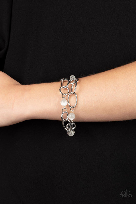 Delightfully Daydreamy Paparazzi Accessories Bracelet - White