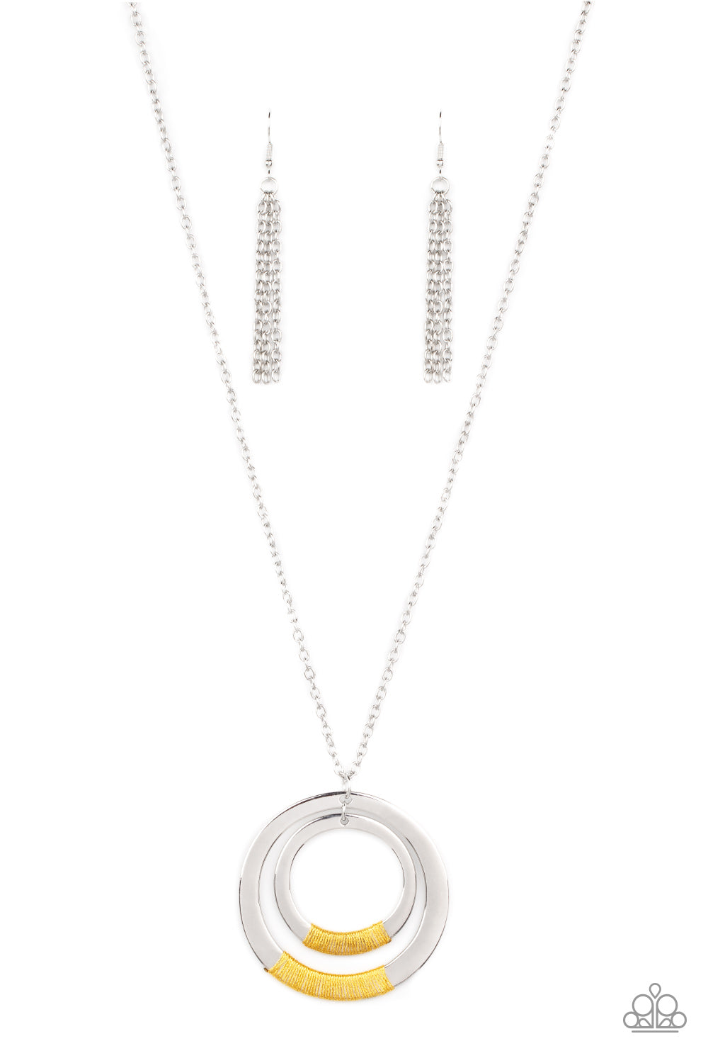 Authentic Attitude Paparazzi Accessories Necklace with Earrings Yellow