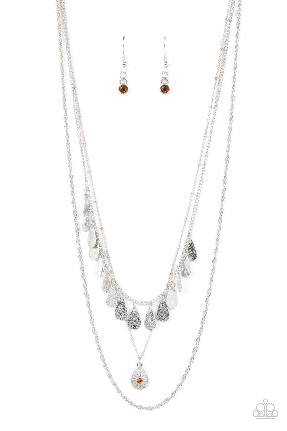 Prairie Dream Paparazzi Accessories Necklace with Earrings Brown