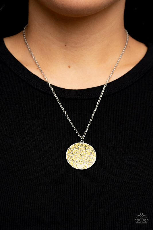 Colorfully Cottagecore Paparazzi Accessories Necklace with Earrings - Yellow