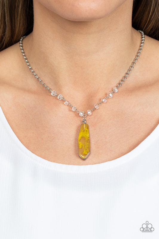 Magical Remedy Paparazzi Accessories Necklace with Earrings Yellow