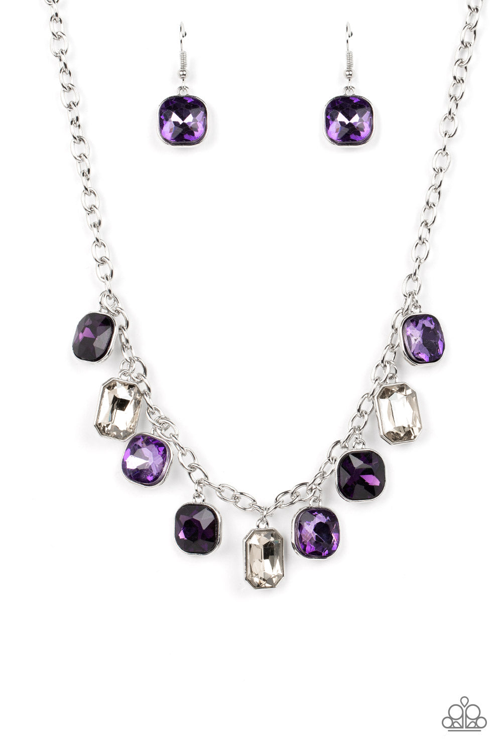 Best Decision Ever Paparazzi Accessories Necklace with Earrings - Purple