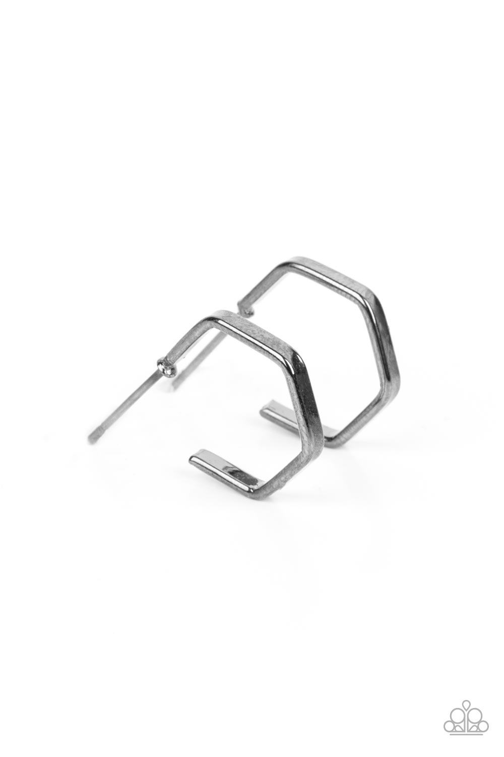 Haute Hexagons Paparazzi Accessories Earrings Black