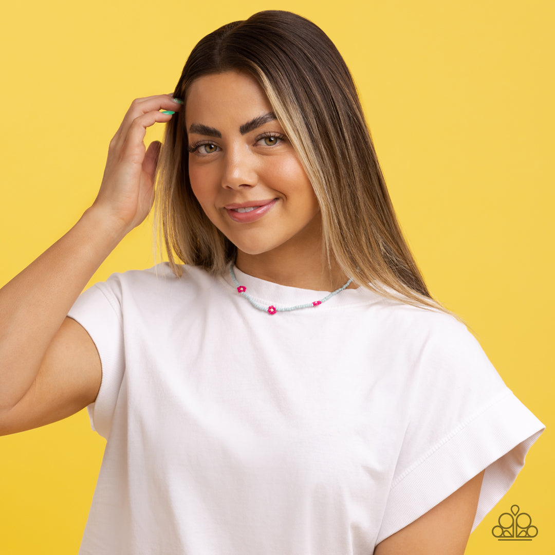 Bewitching Beading Paparazzi Accessories Necklace with Earrings - Pink