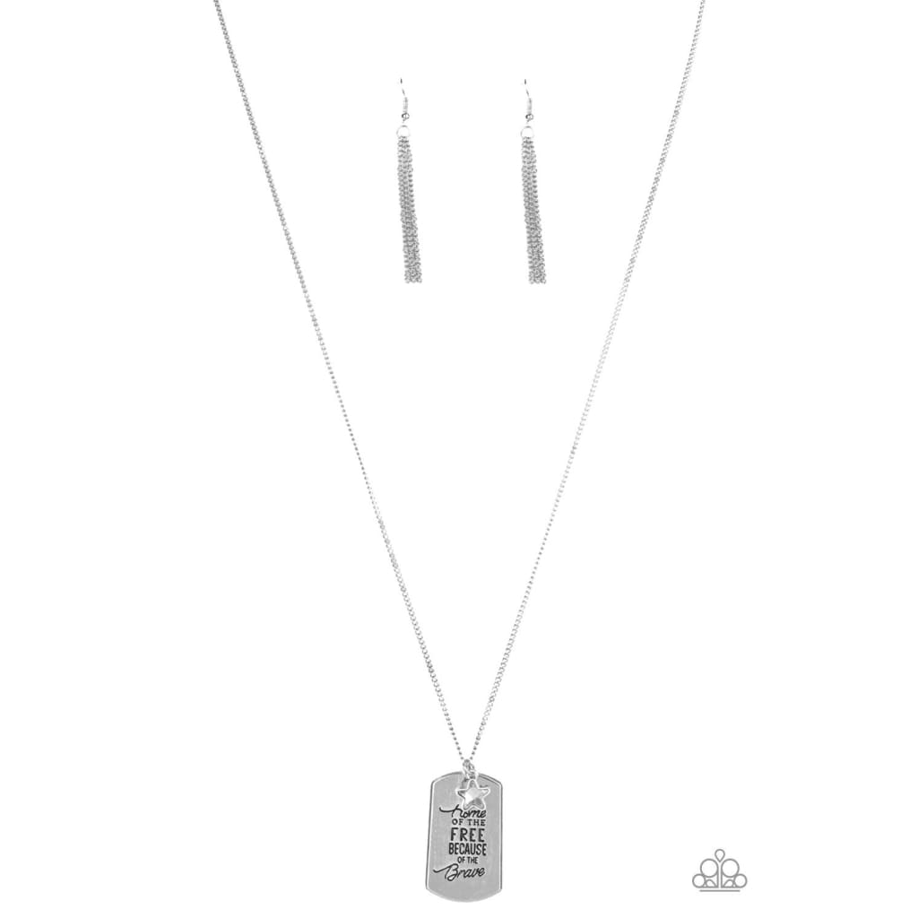 Home of the Free Paparazzi Accessories Necklace with Earrings